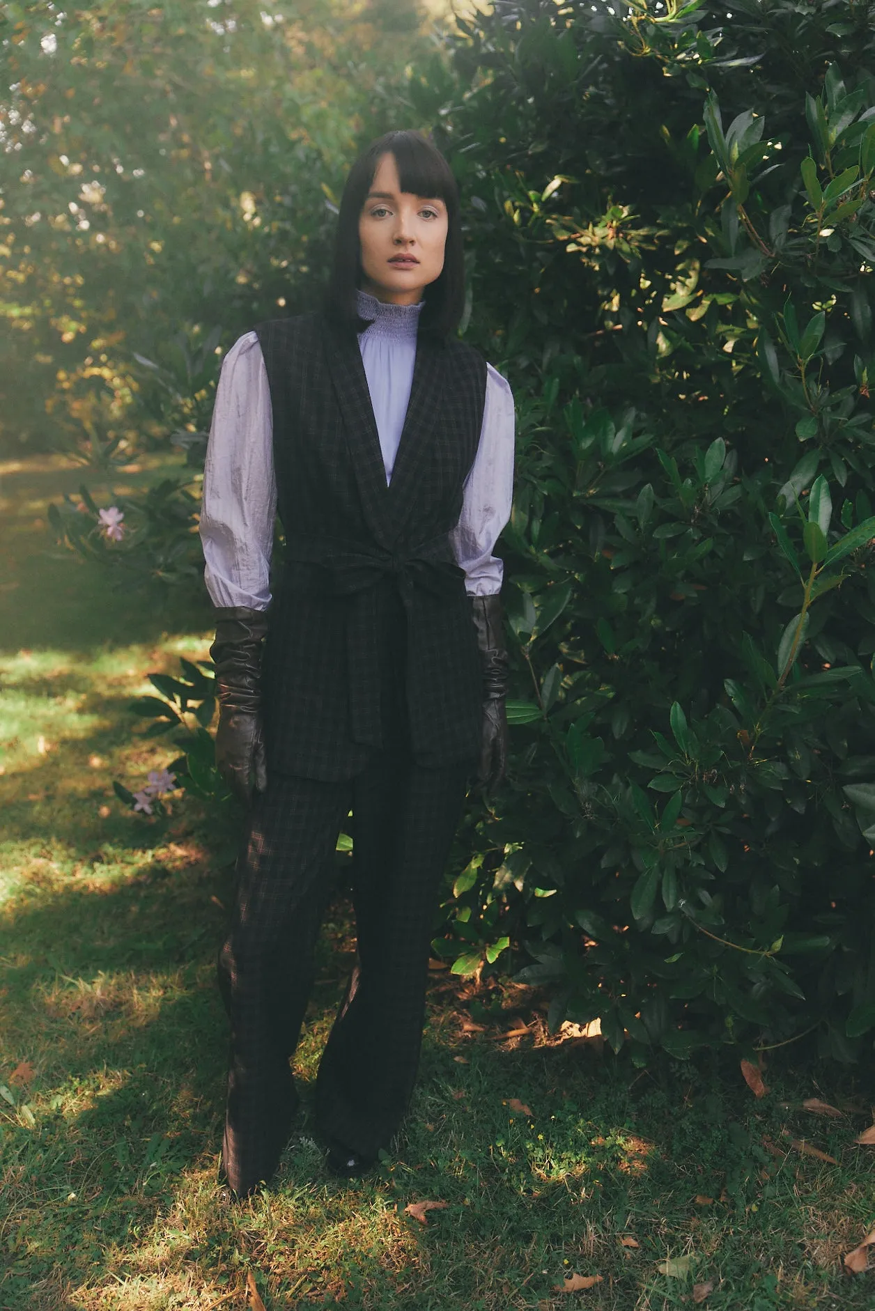 Manhattan Suit Pant in Crepe Check