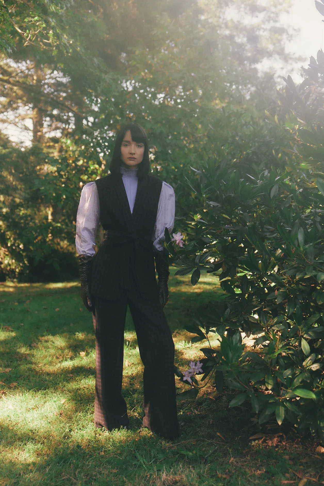 Manhattan Suit Pant in Crepe Check