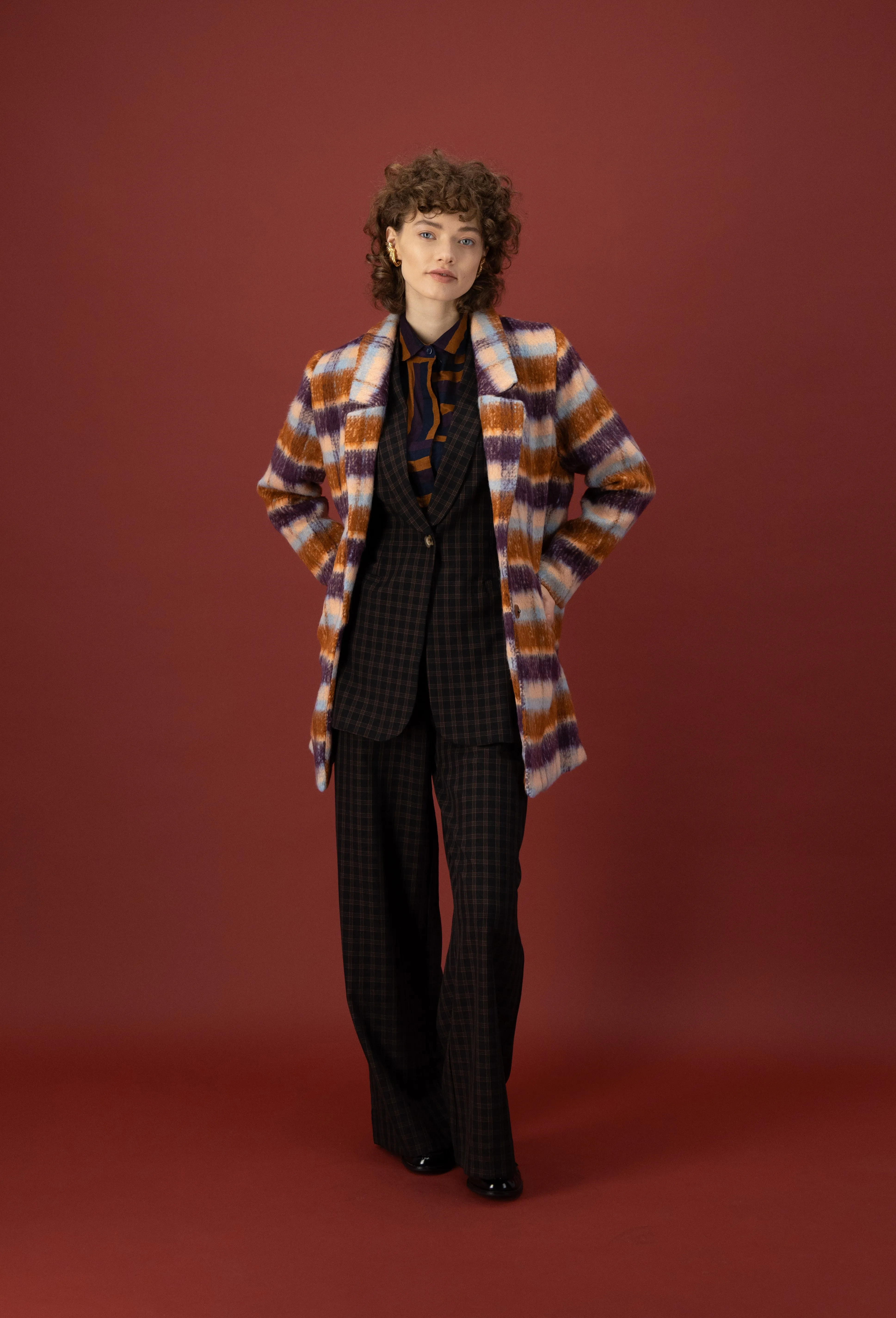 Manhattan Suit Pant in Crepe Check