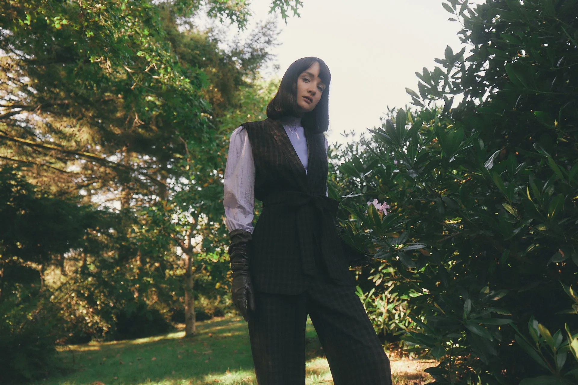 Manhattan Suit Pant in Crepe Check