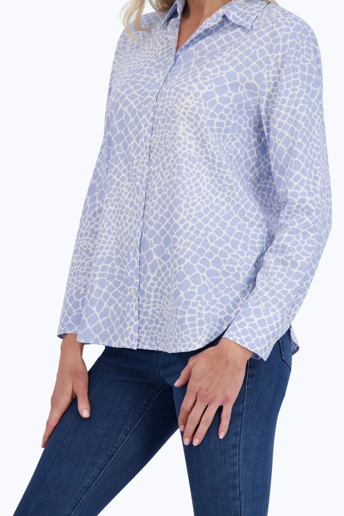 Meghan Easy Care Linen Giraffe Shirt