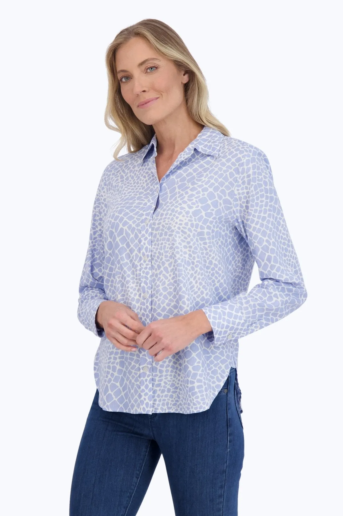 Meghan Easy Care Linen Giraffe Shirt