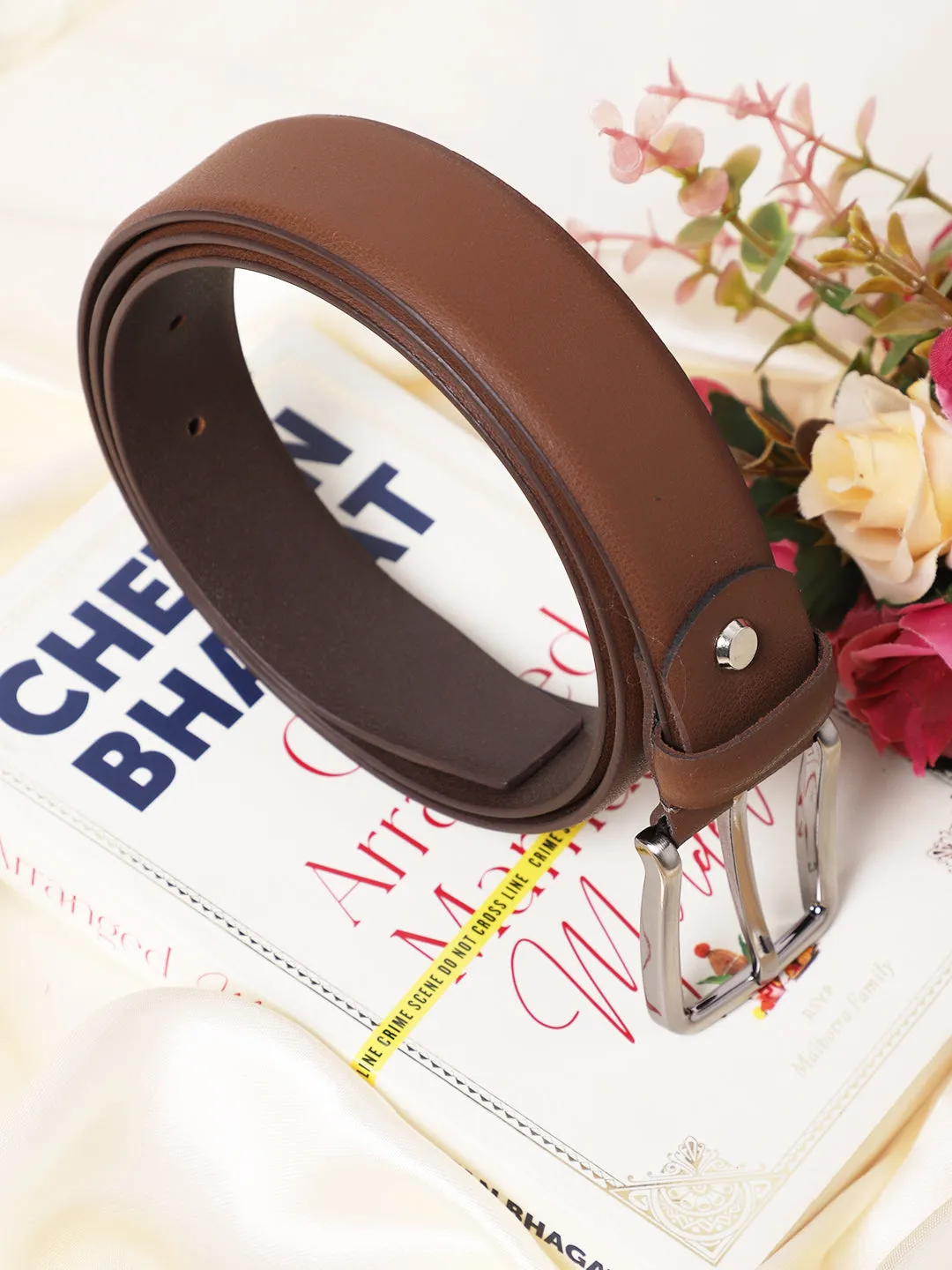 Men's Brown Formal Single Side Belt