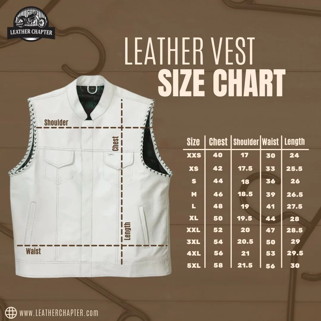 Mens leather vest with brown wax leather biker vest. Motorcycle leather vest Brown Quilted biker vest, Vintage leather premium class