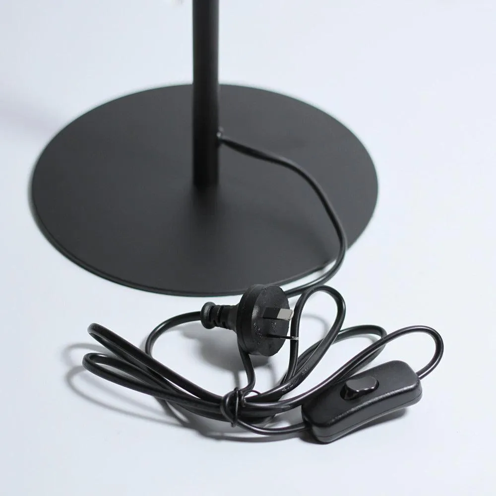 Mia Disc Orb Table Lamp - Black Base with Brass Bulb Holder, 540mm High, PL0150