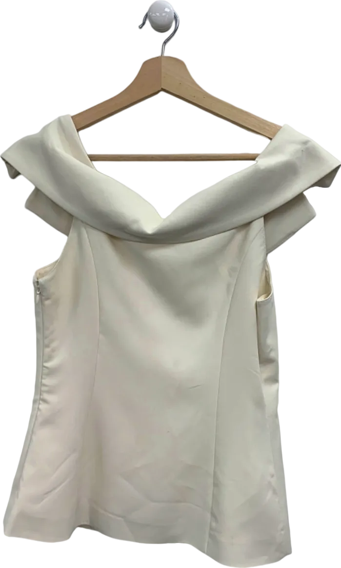 NA-KD White Off Shoulder Button Detail Vest EU 36 UK 8