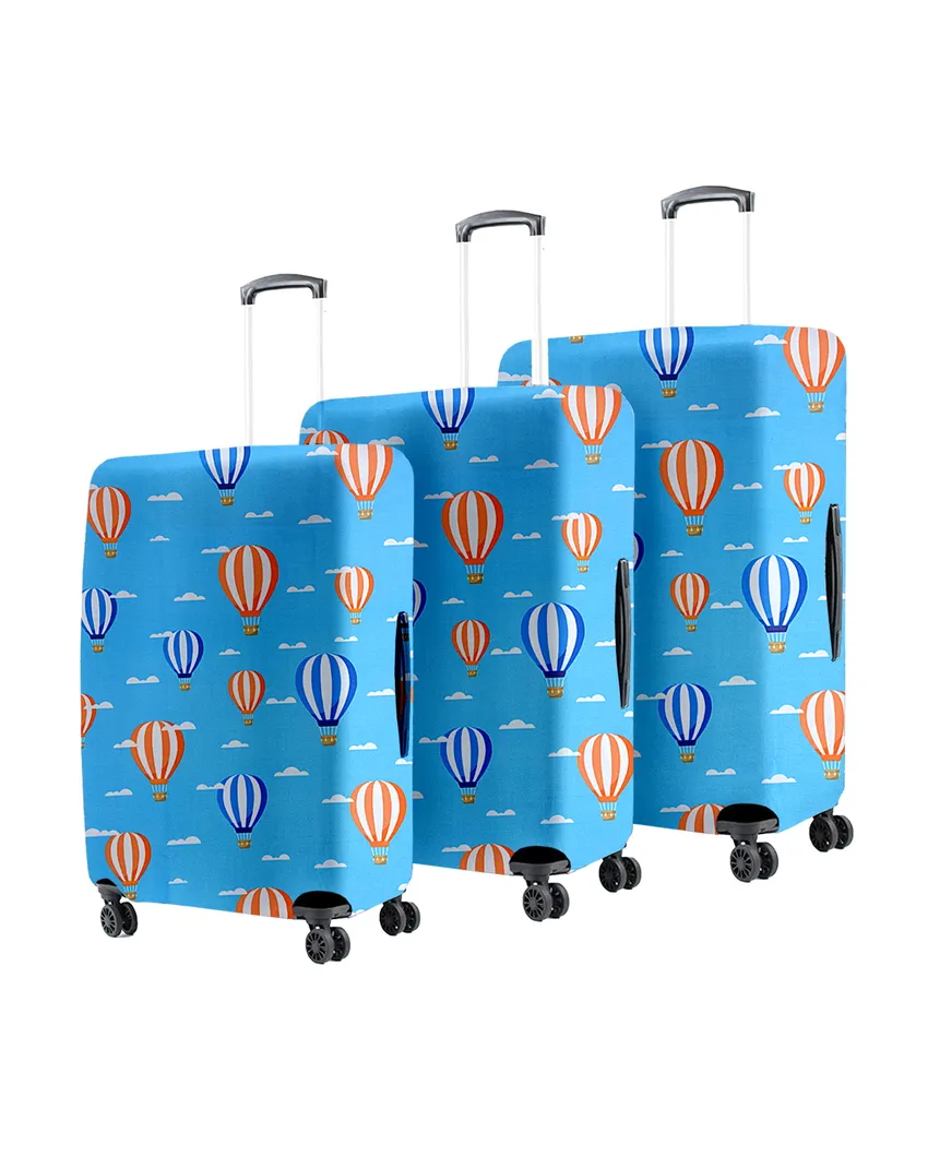 ONLY LUGGAGE COVER | Practical Light Blue Polyester Stretchable Printed Protective Luggage Bag Cover