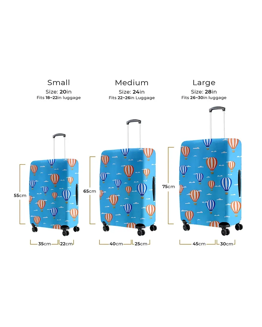 ONLY LUGGAGE COVER | Practical Light Blue Polyester Stretchable Printed Protective Luggage Bag Cover