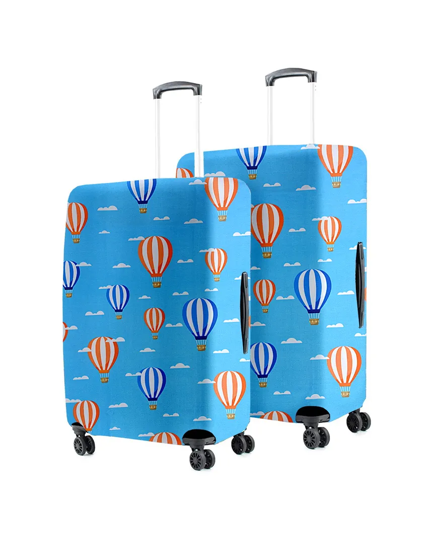 ONLY LUGGAGE COVER | Practical Light Blue Polyester Stretchable Printed Protective Luggage Bag Cover