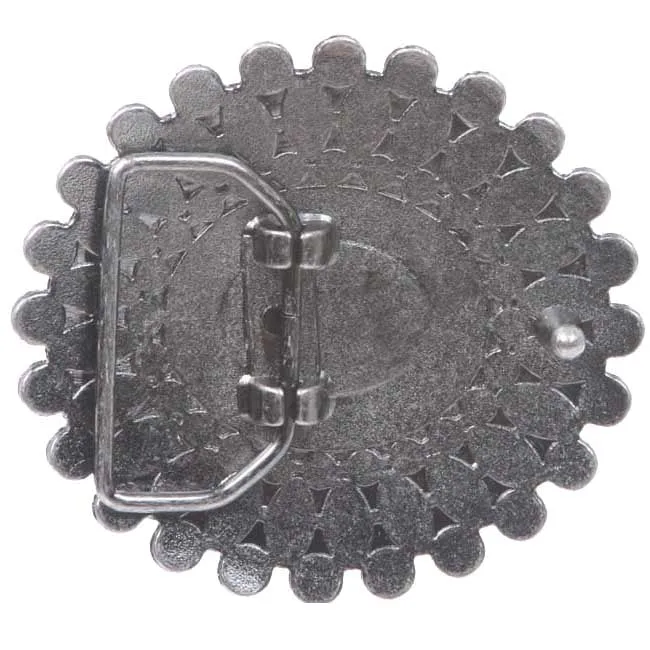 Oval Flower Turquois Stone Belt Buckle
