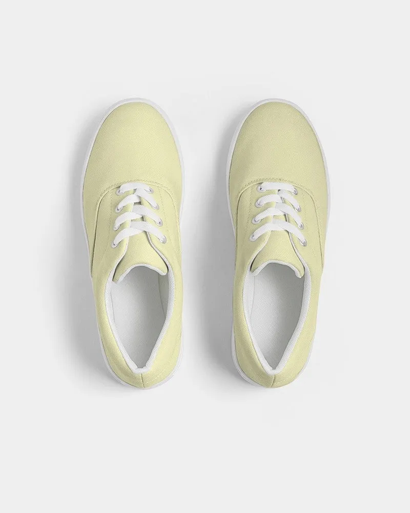 Pale Pastel Yellow Men's Canvas Sneakers | Men's | Bright Pale Pastel Yellow | C0M0Y30K0