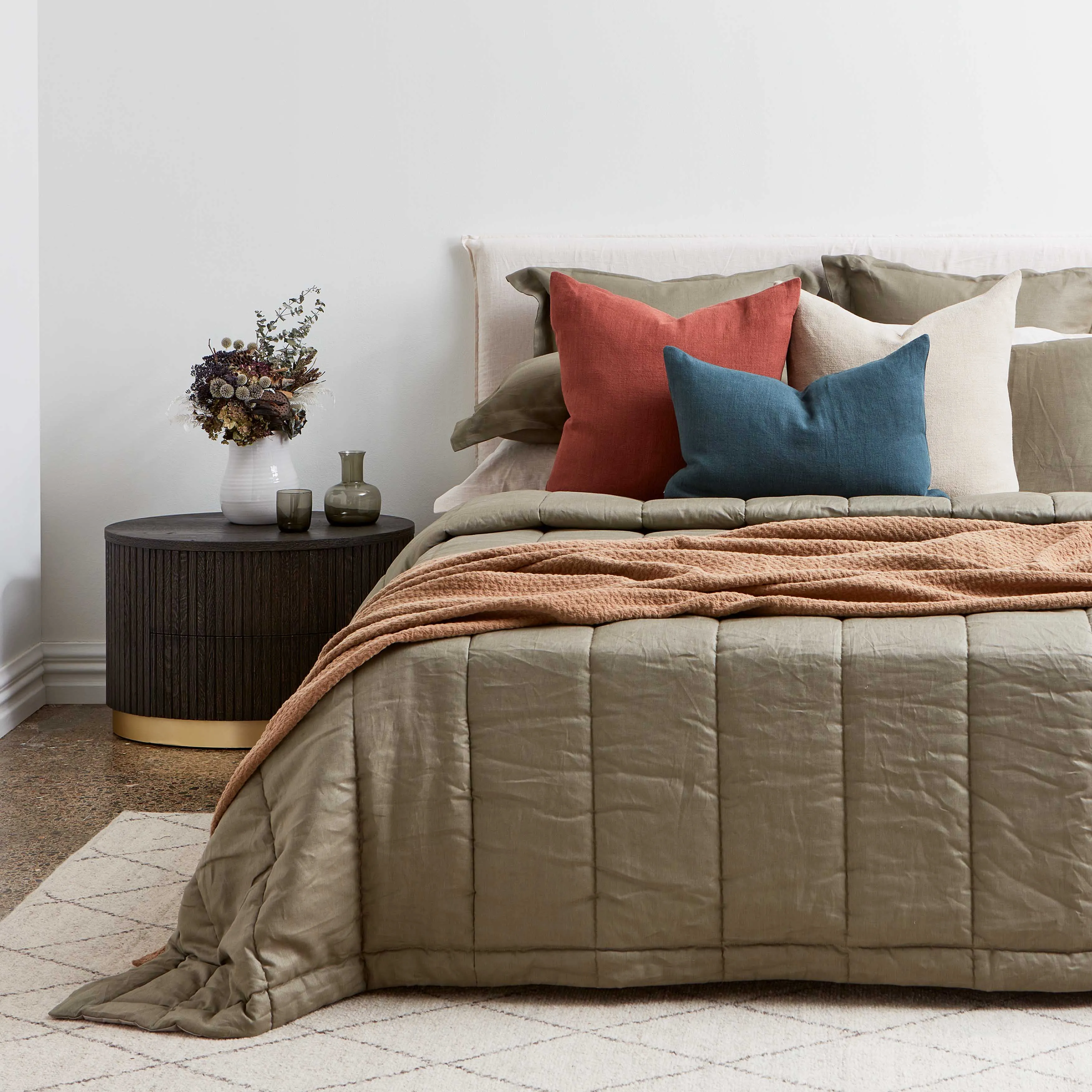 Peacock Heavy Linen Cushion