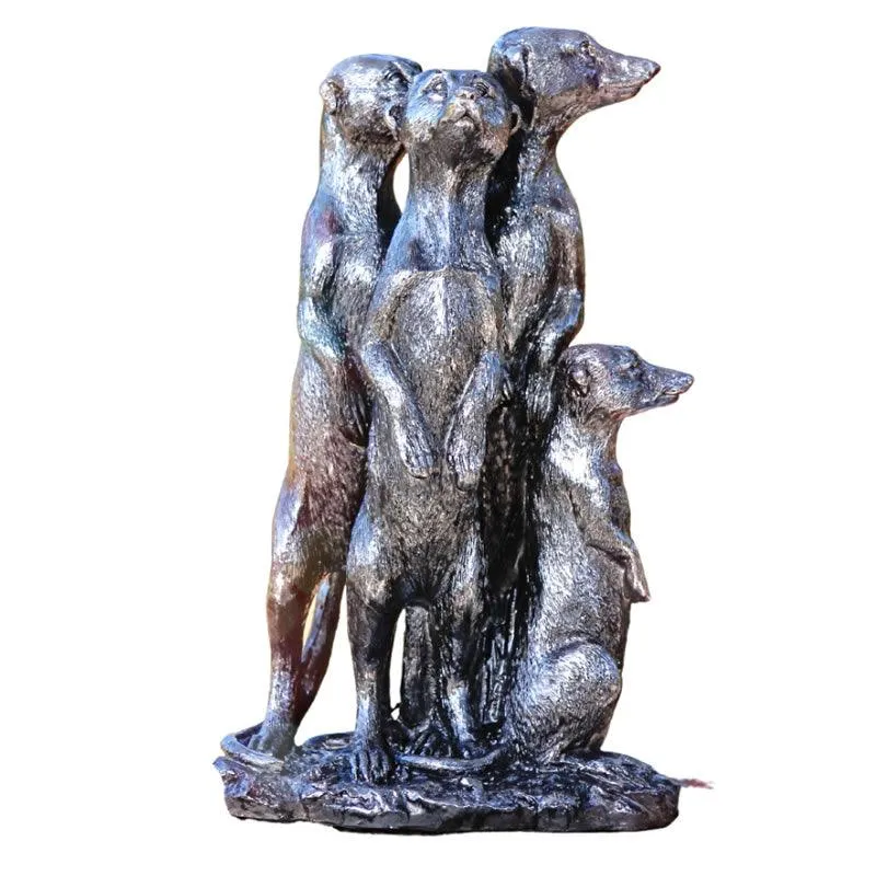 Polystone Silver Meerkat Family -Nac40U1