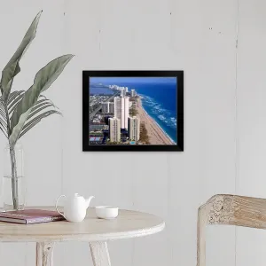 "Aerial of Singer Island coast, West Palm Beach, FL" Black Framed Print