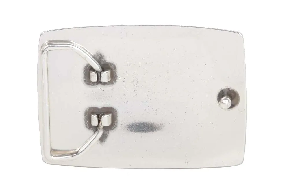 Rectangular Rhinestone Heart & Flower Engraving Belt Buckle