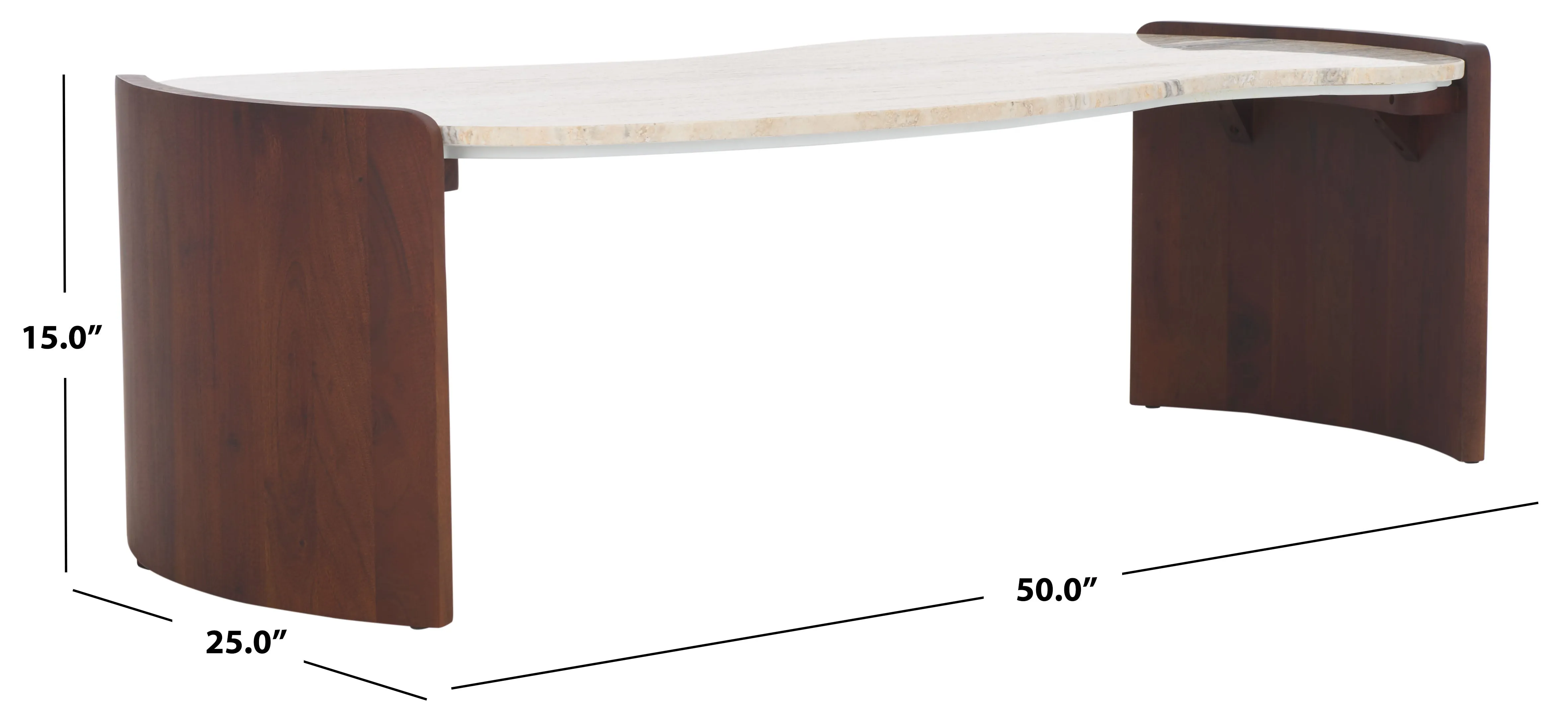 Safavieh Couture Sheyenne Travertine Top Coffee Table, SFV9728