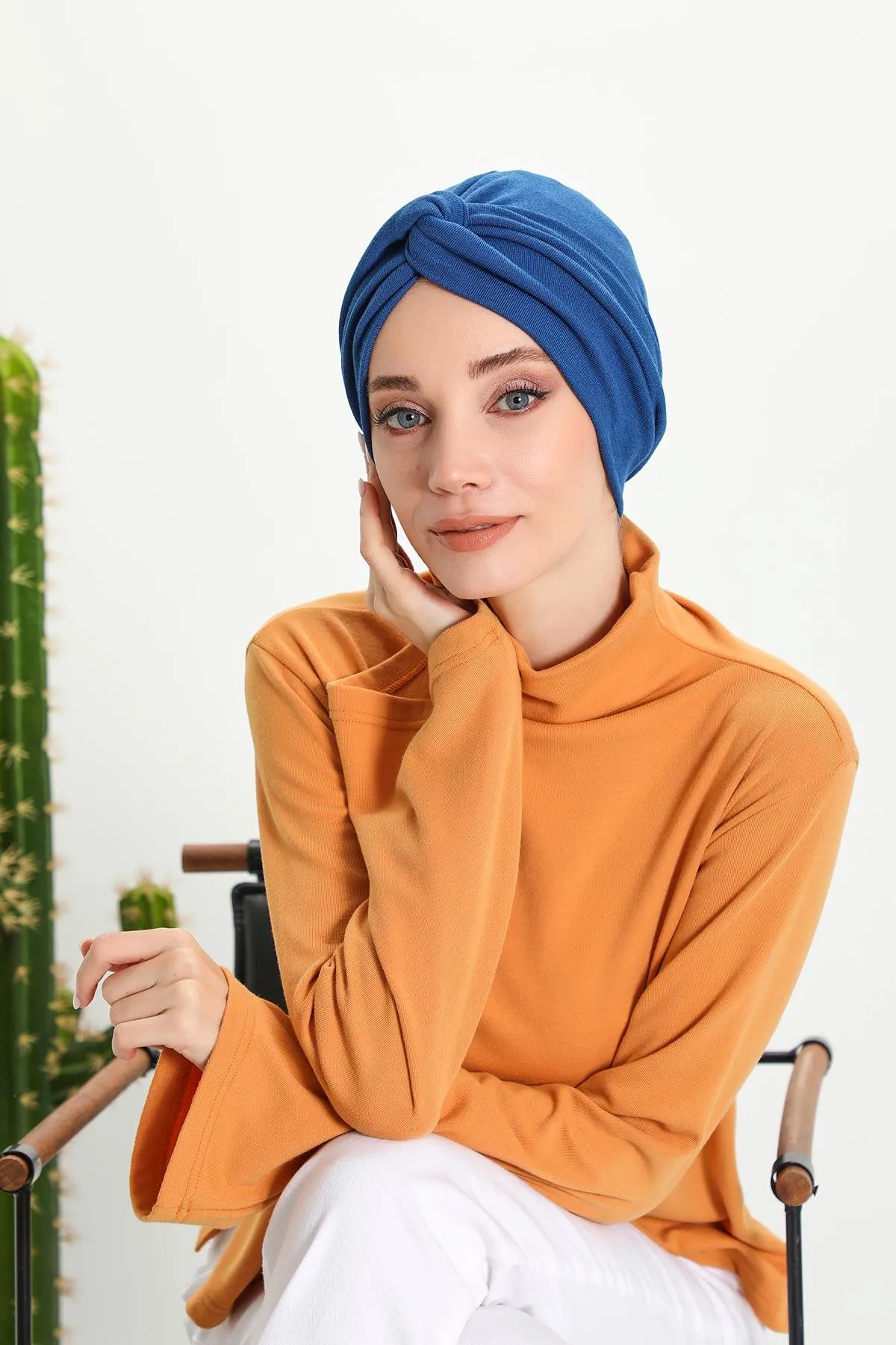 Stretchable Ribbed Winter Turban Bonnet for Women, Soft Polyviscose Headwrap, Cozy and Stylish Stretchable Headwrap for Cold Weather,B-4RB