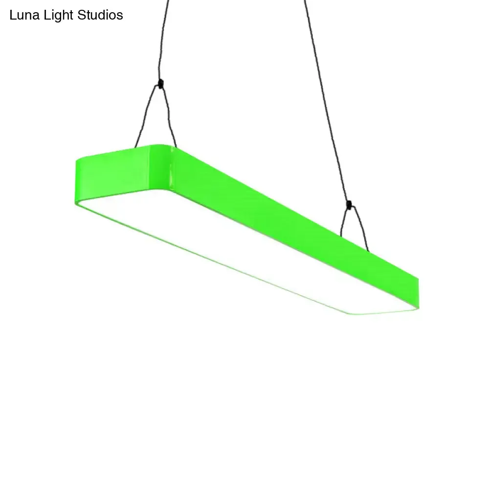 Stylish Acrylic LED Rectangle Chandelier in Warm/White Light for Office Decor