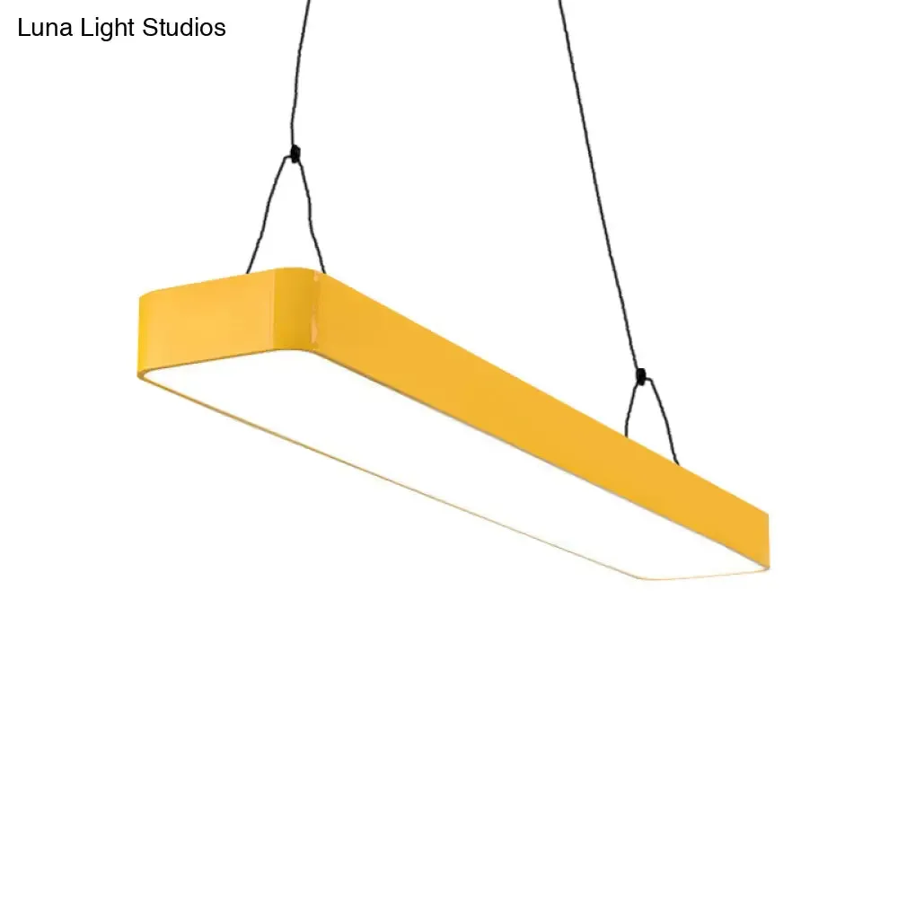 Stylish Acrylic LED Rectangle Chandelier in Warm/White Light for Office Decor