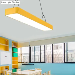 Stylish Acrylic LED Rectangle Chandelier in Warm/White Light for Office Decor