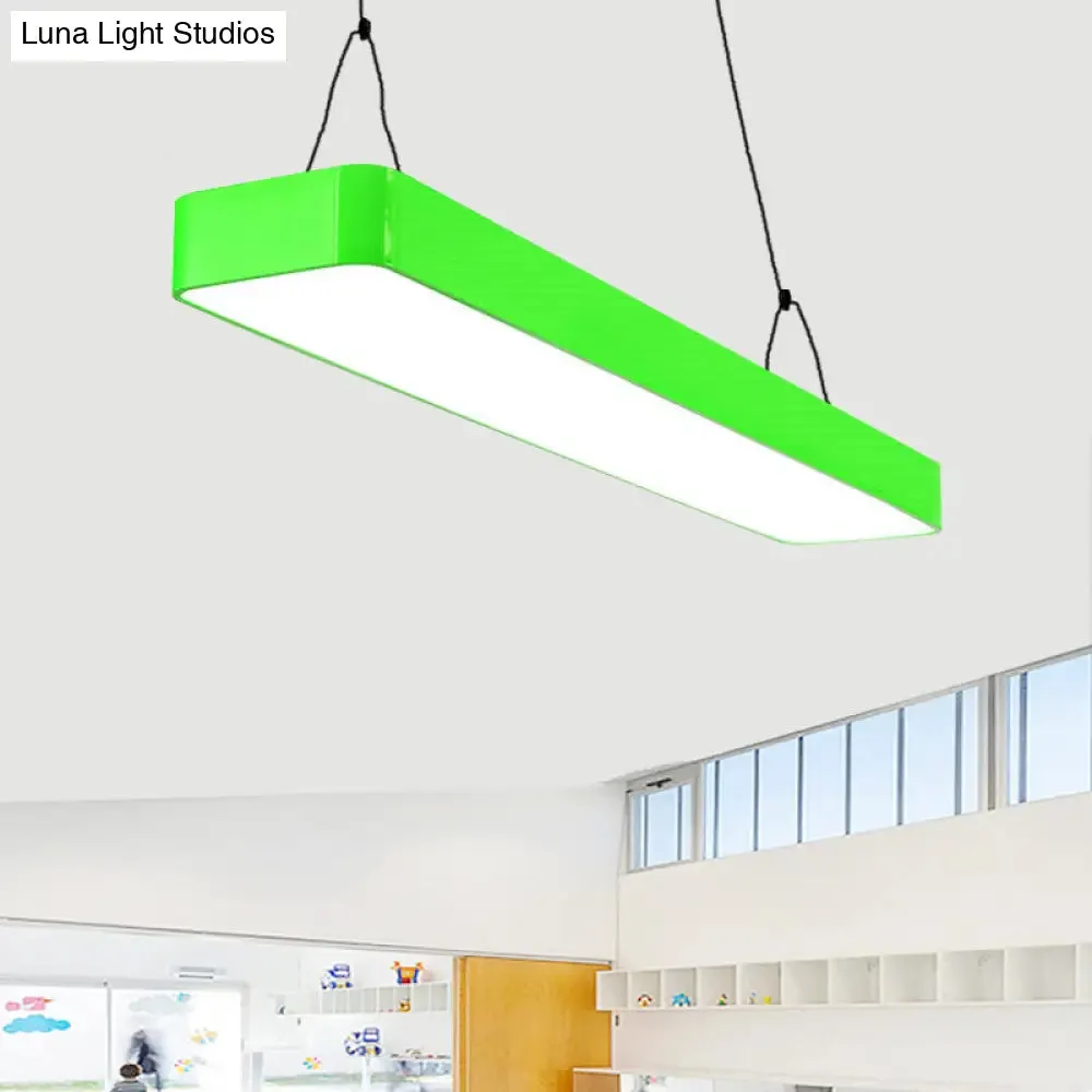 Stylish Acrylic LED Rectangle Chandelier in Warm/White Light for Office Decor