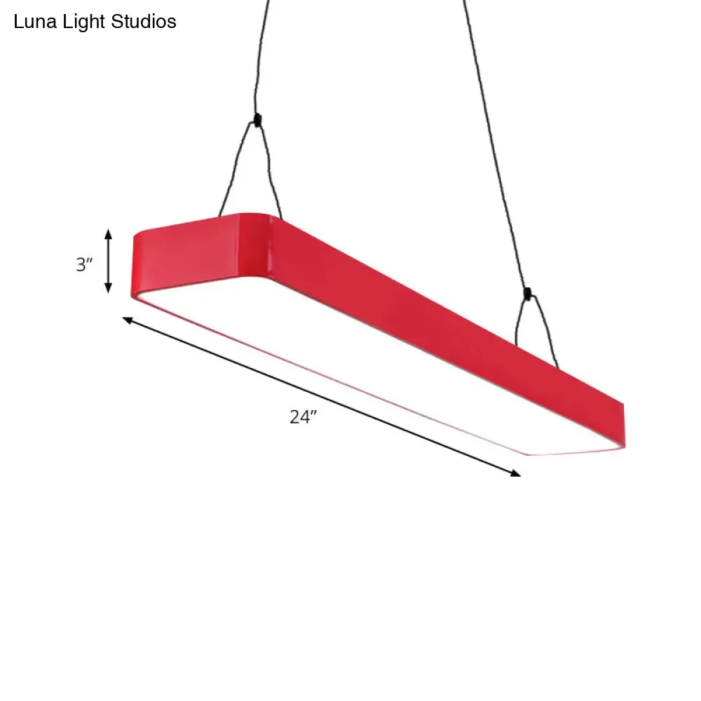 Stylish Acrylic LED Rectangle Chandelier in Warm/White Light for Office Decor