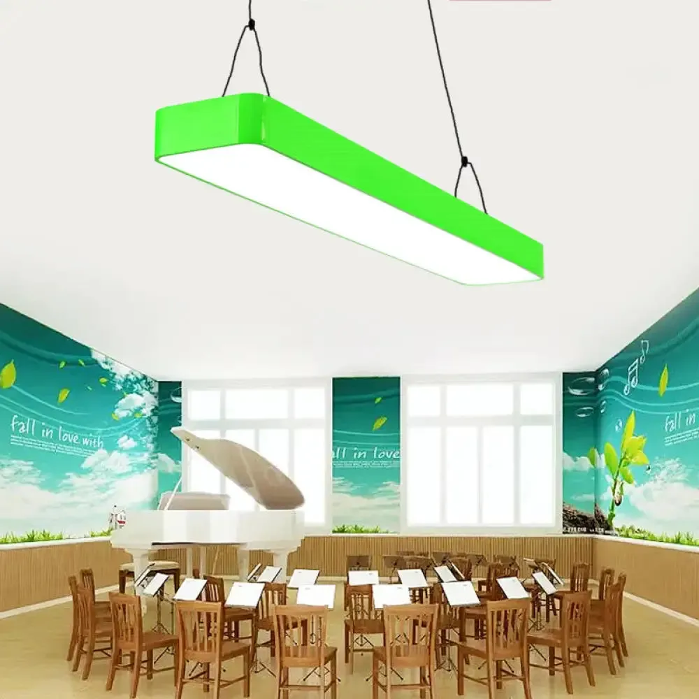 Stylish Acrylic LED Rectangle Chandelier in Warm/White Light for Office Decor