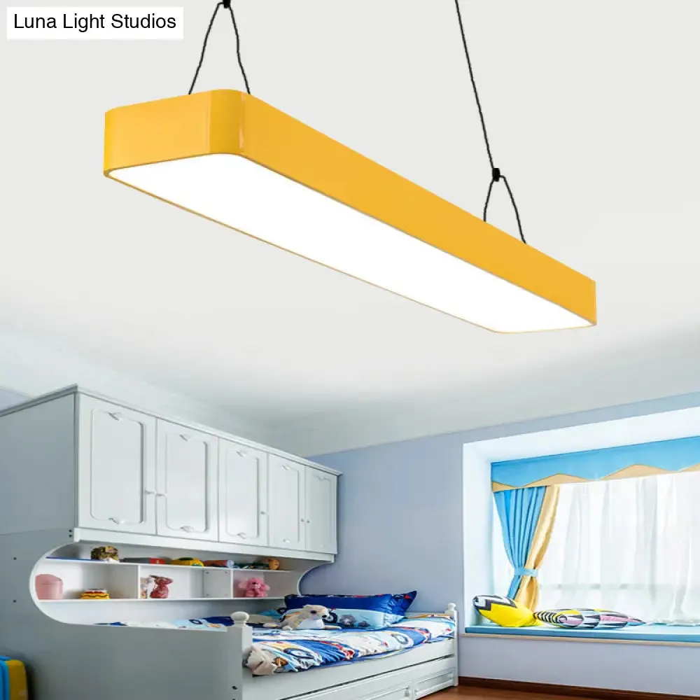 Stylish Acrylic LED Rectangle Chandelier in Warm/White Light for Office Decor