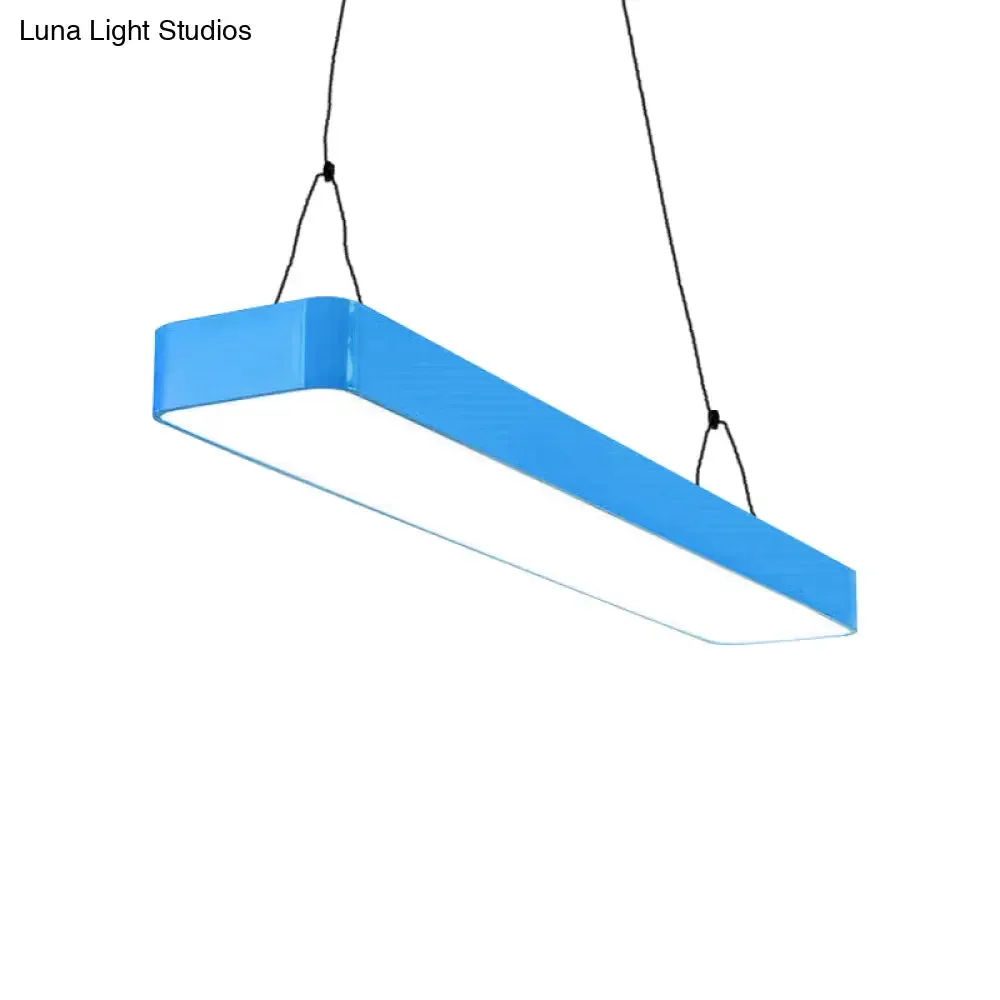 Stylish Acrylic LED Rectangle Chandelier in Warm/White Light for Office Decor