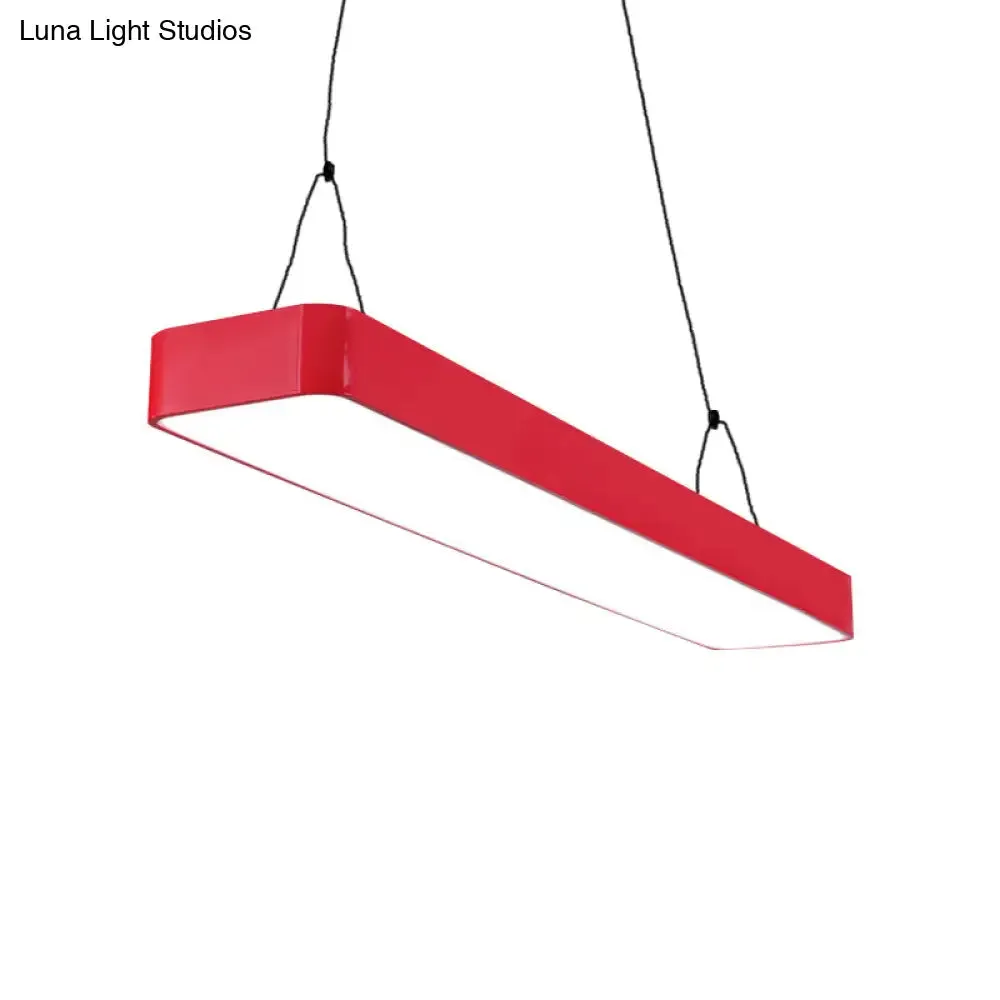 Stylish Acrylic LED Rectangle Chandelier in Warm/White Light for Office Decor