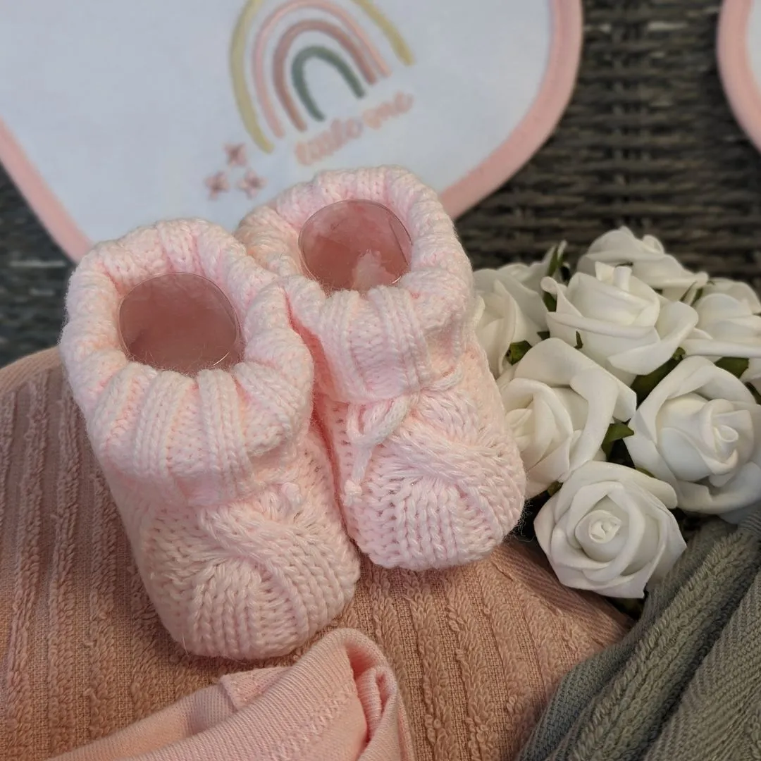 Twins Basket - Baby Girls Gifts - Organic Cocoon Blush