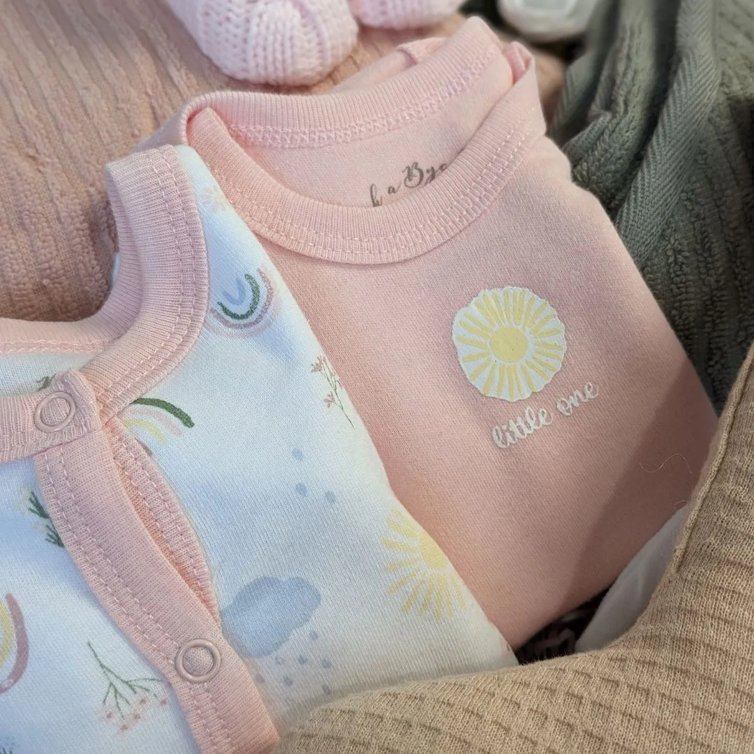 Twins Basket - Baby Girls Gifts - Organic Cocoon Blush