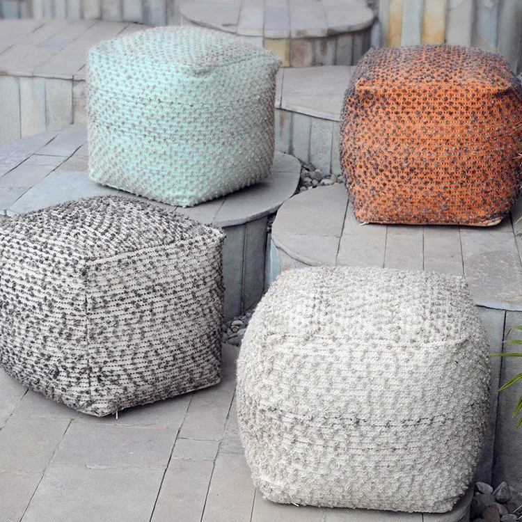 Valda Linen Pouf