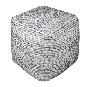 Valda Linen Wool Pouf