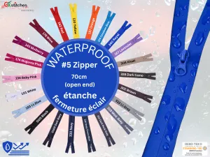 Waterproof Zippers Open End 70 CM
