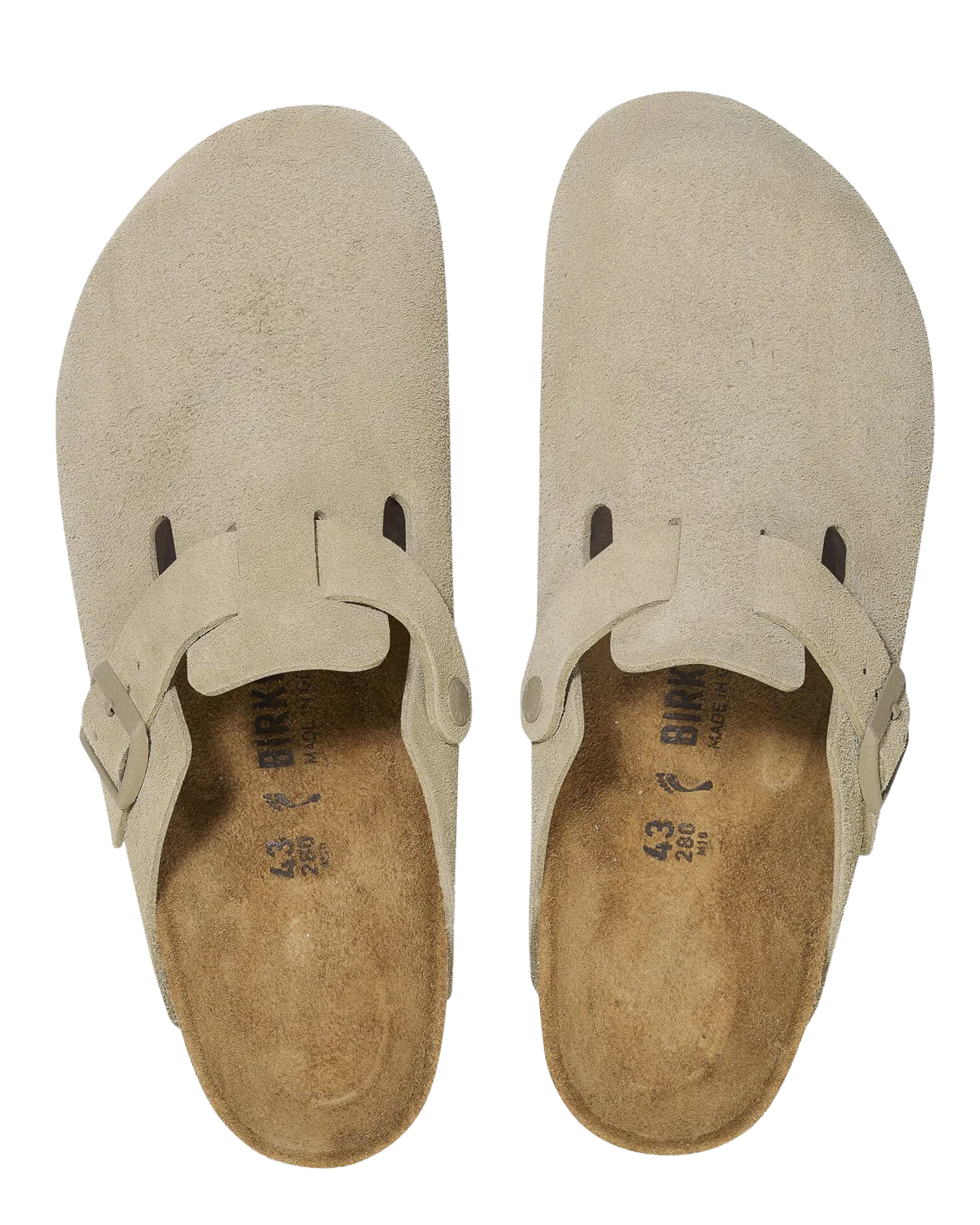 Womens Boston Suede Leather Sandals in Faded Khaki