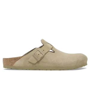 Womens Boston Suede Leather Sandals in Faded Khaki