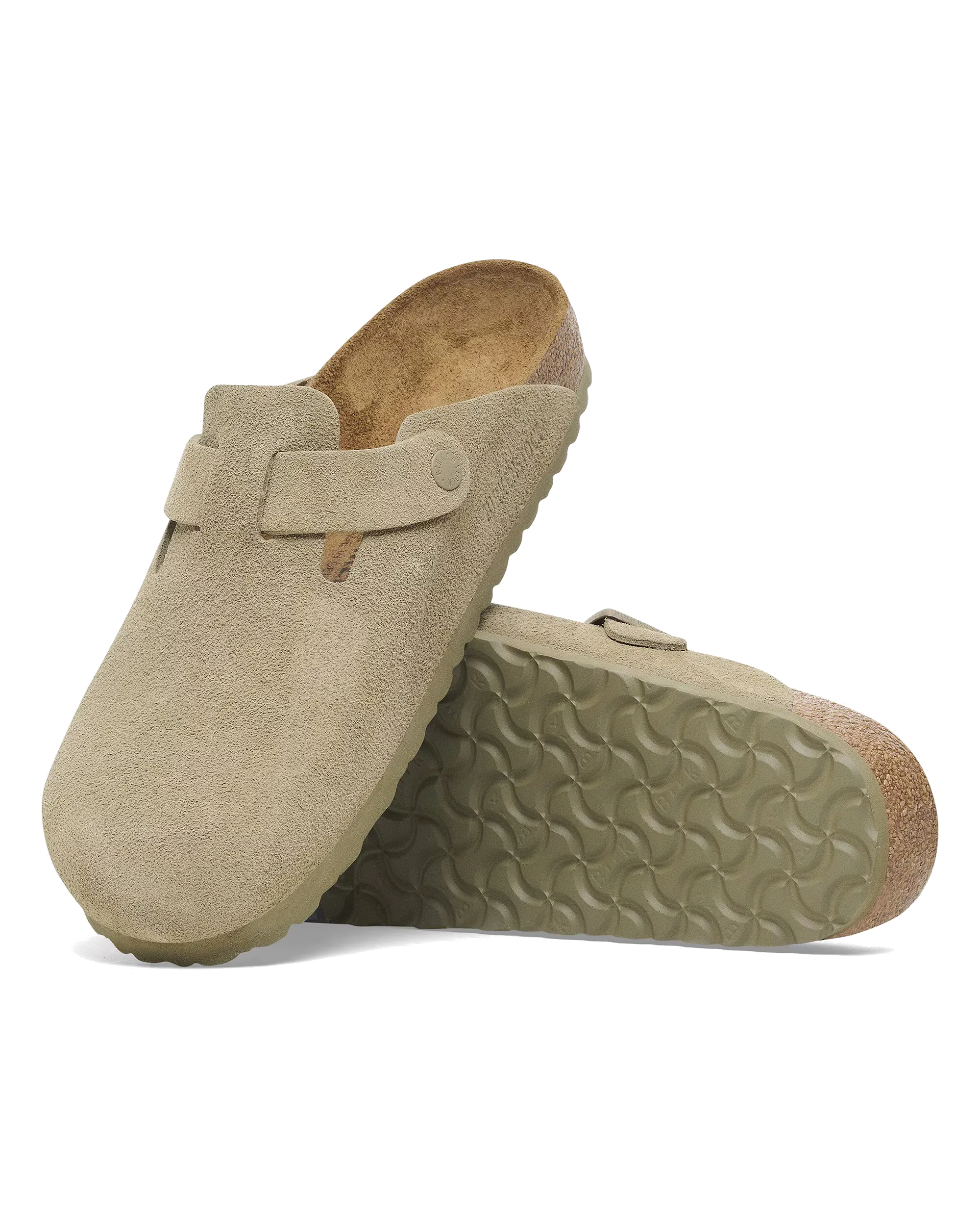 Womens Boston Suede Leather Sandals in Faded Khaki
