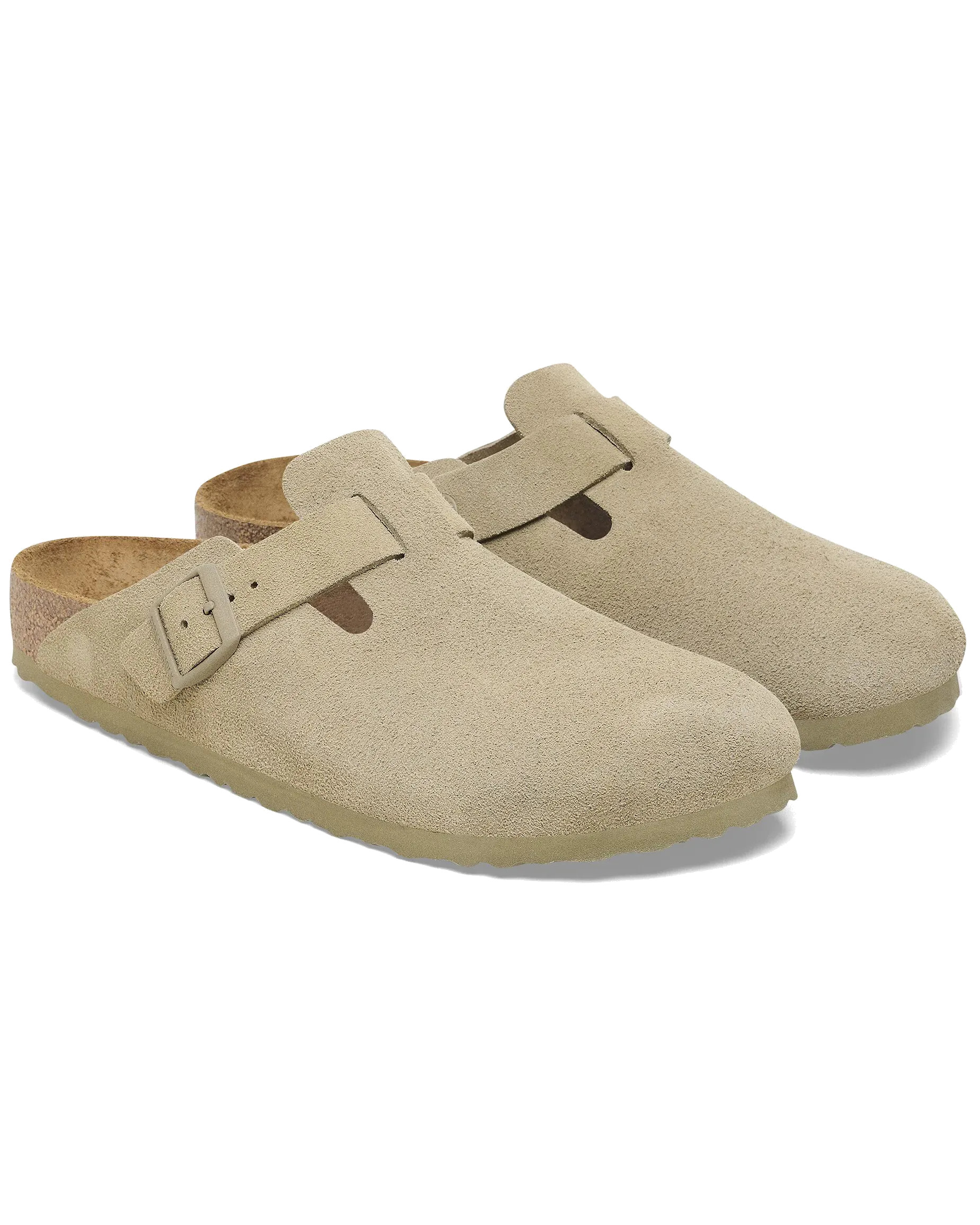 Womens Boston Suede Leather Sandals in Faded Khaki