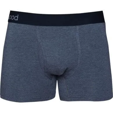 Wood Men's Super Soft Modal Blend 3 in Inseam Boxer Brief with Fly Charcoal Heather